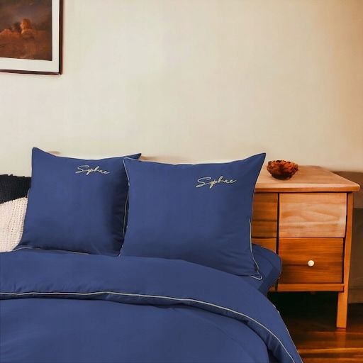 3-częściowy komplet pościeli z mikrofibry 200x220cm, kolor granatowy