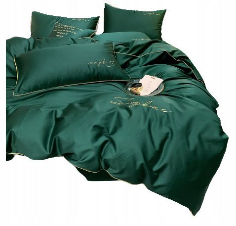 3-częściowy komplet pościeli z mikrofibry 200x220cm, kolor zielony