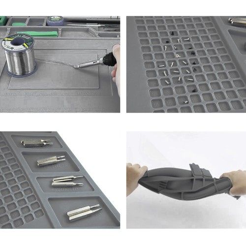 Silikonowa mata serwisowa z magnetycznymi kieszonkami