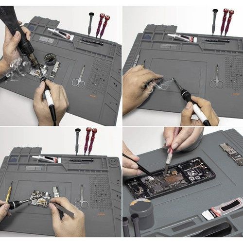 Silikonowa mata serwisowa z magnetycznymi kieszonkami