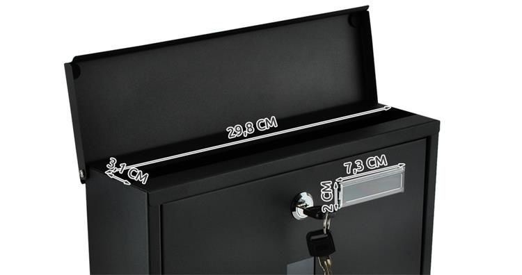 Czarna skrzynka na listy format A4