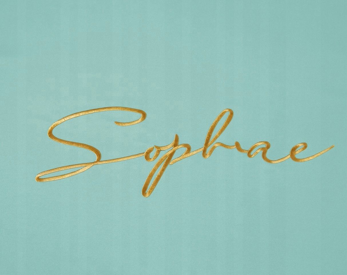 3-częściowy komplet pościeli z haftem, kolor miętowy, 200x220 cm