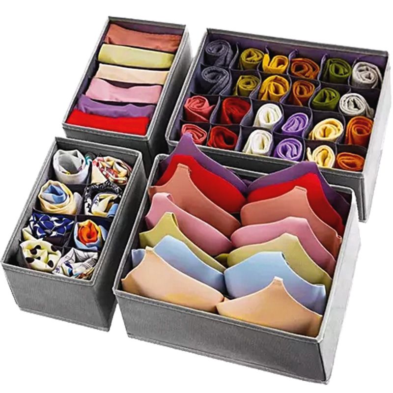 Zestaw 4 organizerów na drobną garderobę 