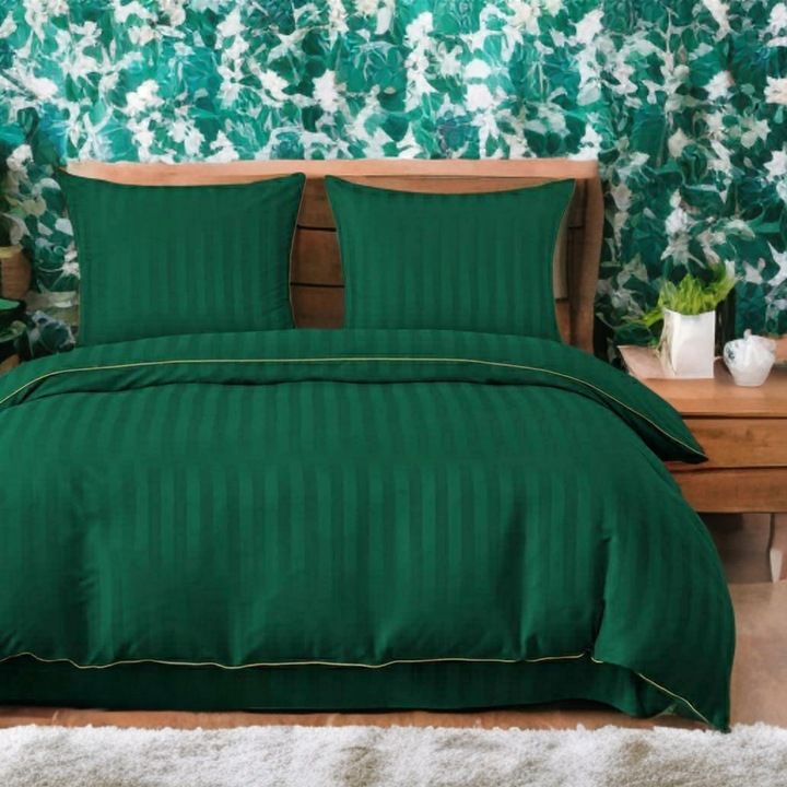 3-częściowy komplet pościeli adamaszkowej, kolor zielony, 160x200 cm