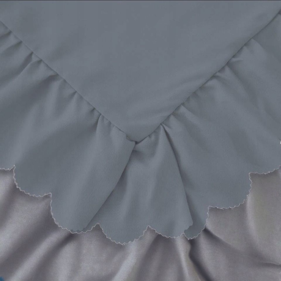 3-częściowy komplet pościeli z falbanami, kolor ciemnoszary, 160x200 cm