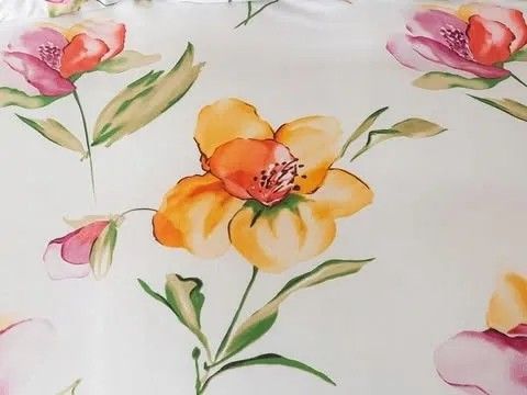 3-częściowy komplet pościeli z falbanami, wzór kwiatów, 160x200 cm