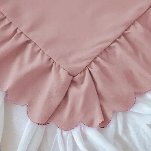 3-częściowy komplet pościeli z falbanami, kolor różowy, 200x220 cm