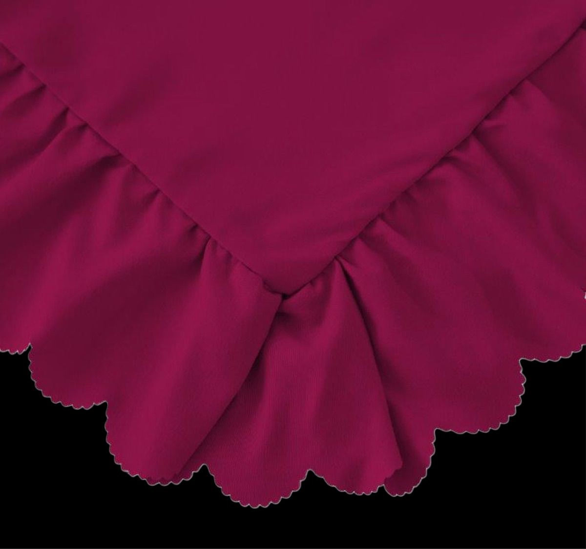 3-częściowy komplet pościeli z falbanami, kolor bordowy, 200x220 cm