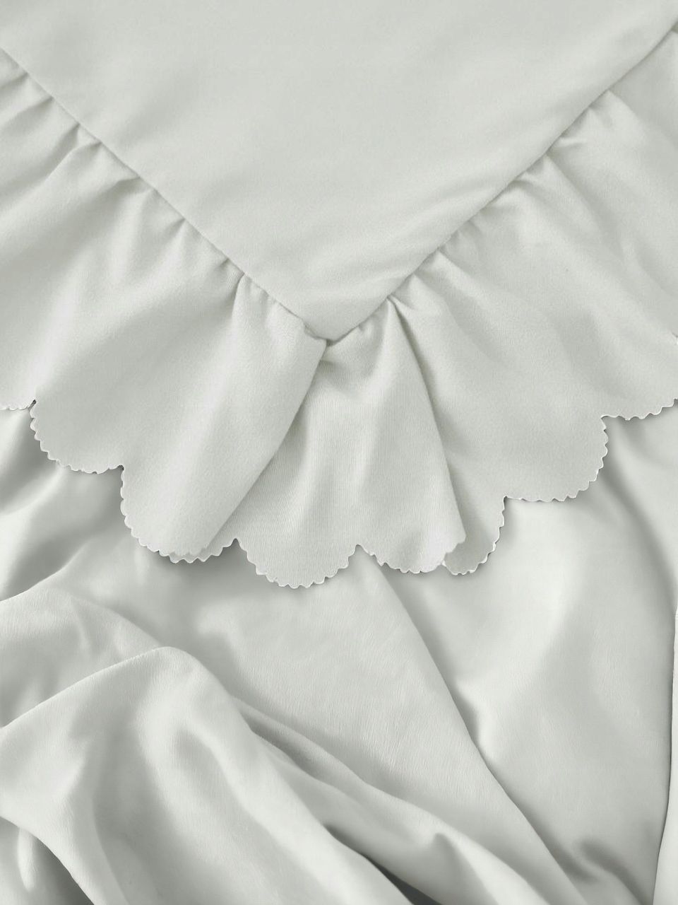 3-częściowy komplet pościeli z falbanami, kolor jasnoszary, 200x220 cm