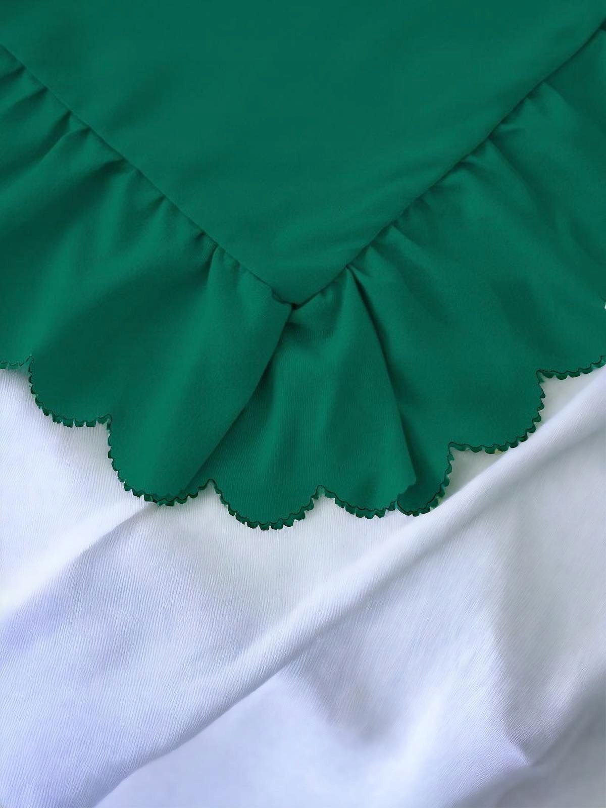 3-częściowy komplet pościeli z falbanami, kolor zielony, 200x220 cm