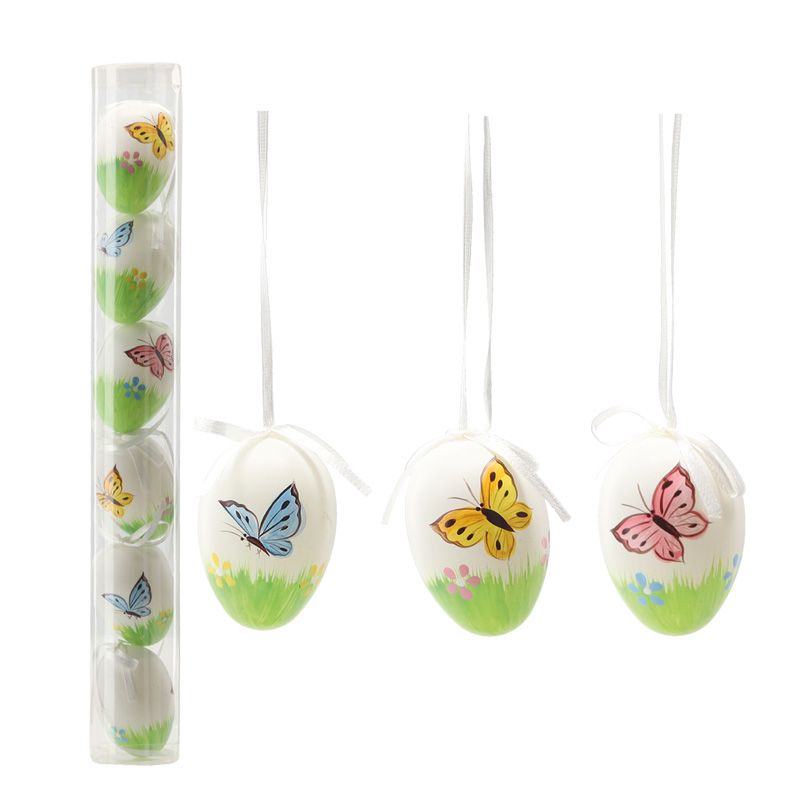 Zestaw 6 zawieszek-pisanek Motyle