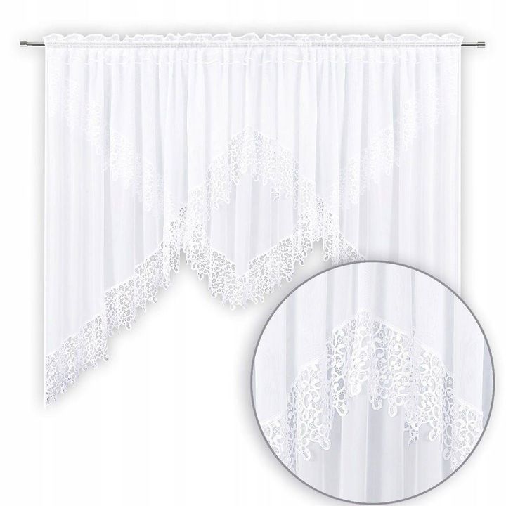 Biała firana z gipiurą 400x160 cm
