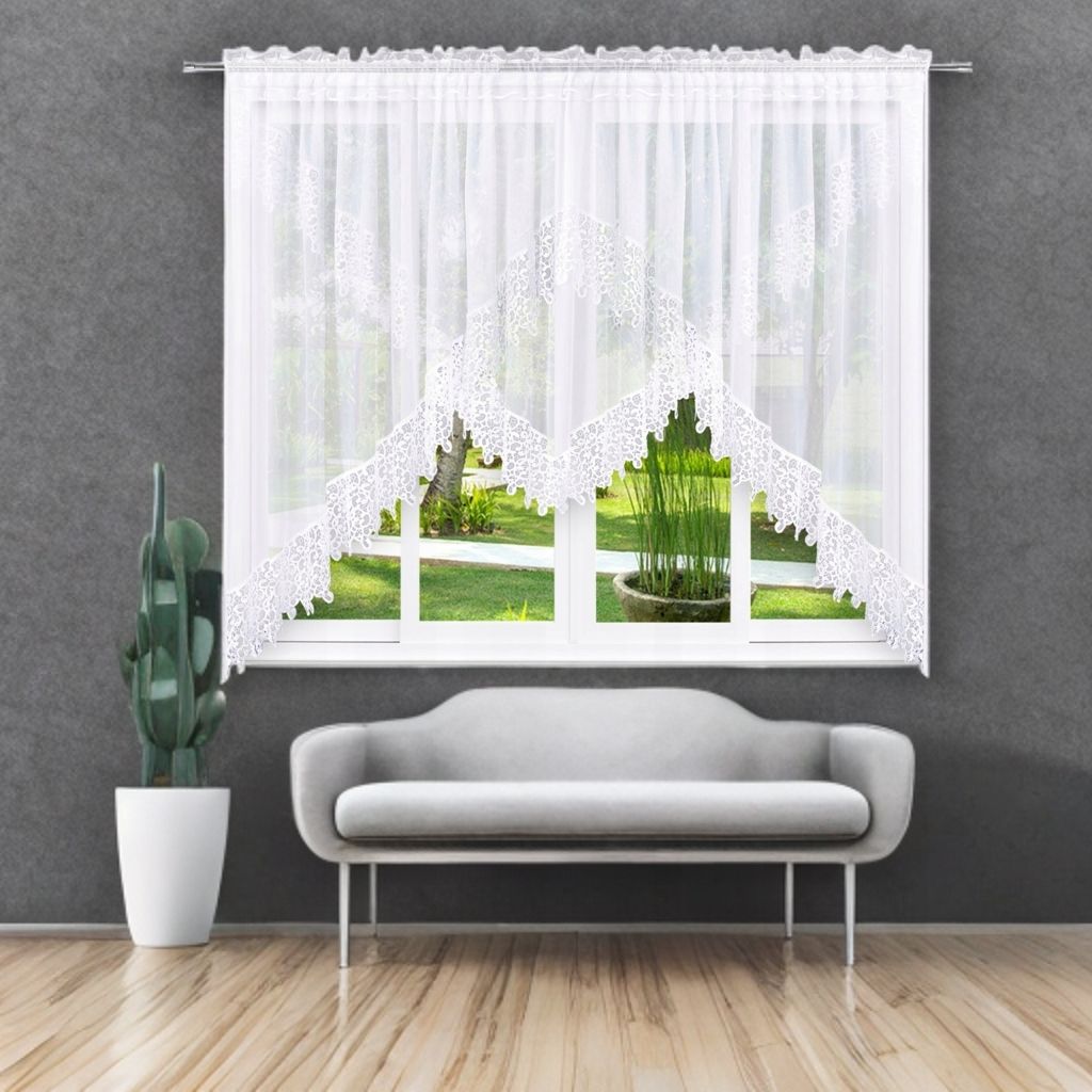 Biała firana z gipiurą 400x160 cm