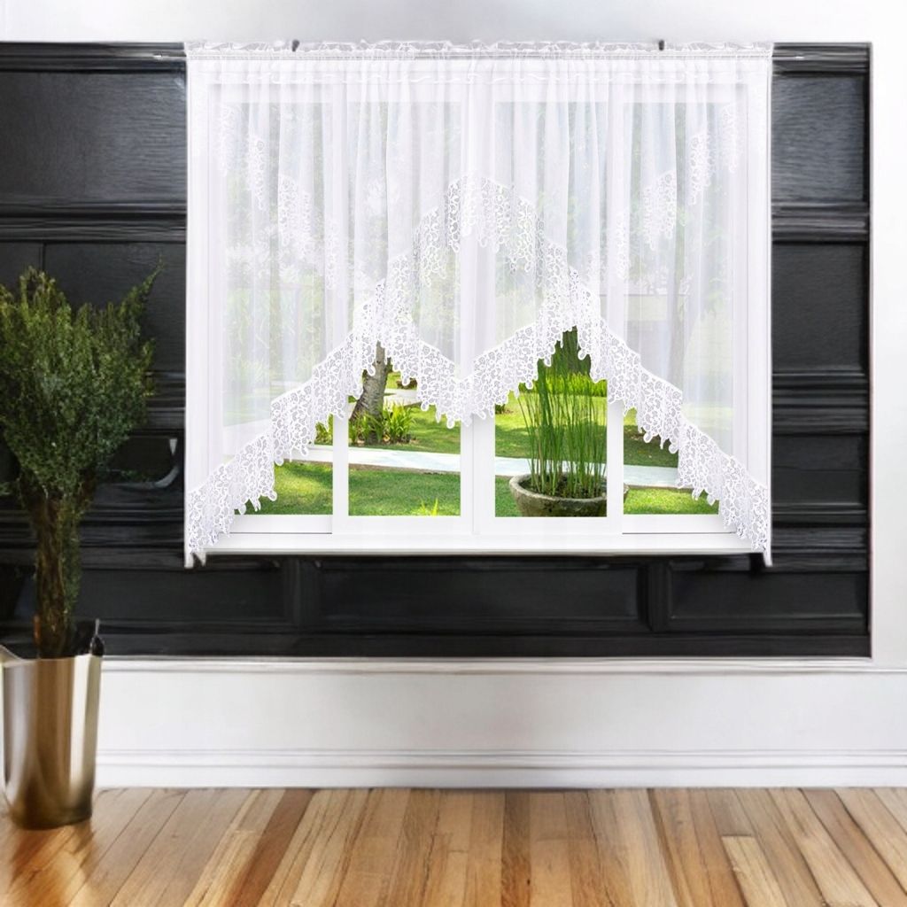 Biała firana z gipiurą 400x160 cm