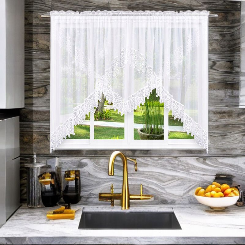 Biała firana z gipiurą 400x160 cm