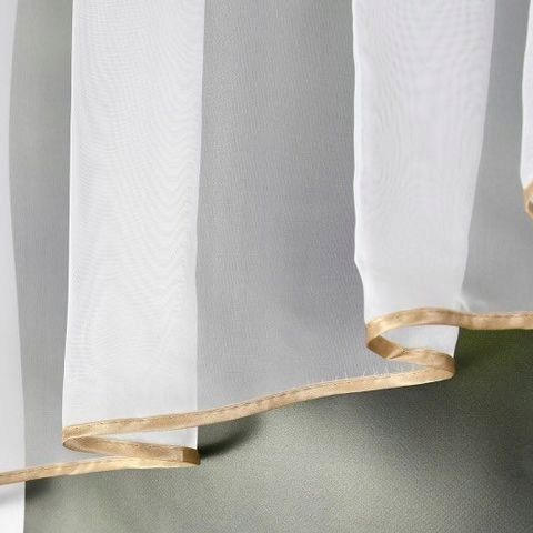 Komplet: firana kuchenna woal 200x80 cm + zazdrostki 90x50 cm