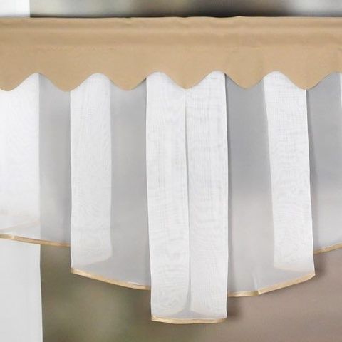 Komplet: firana kuchenna woal 200x80 cm + zazdrostki 90x50 cm