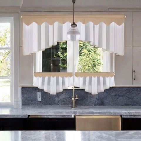 Komplet: firana kuchenna woal 200x80 cm + zazdrostki 90x50 cm