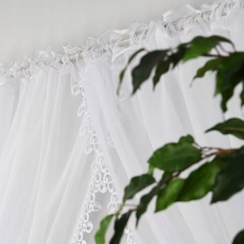 Firana z woalu z gipiurą 400x150 cm