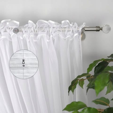 Firana z woalu z gipiurą 400x150 cm