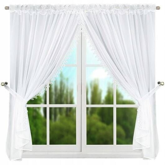 Firana z woalu z gipiurą 400x150 cm