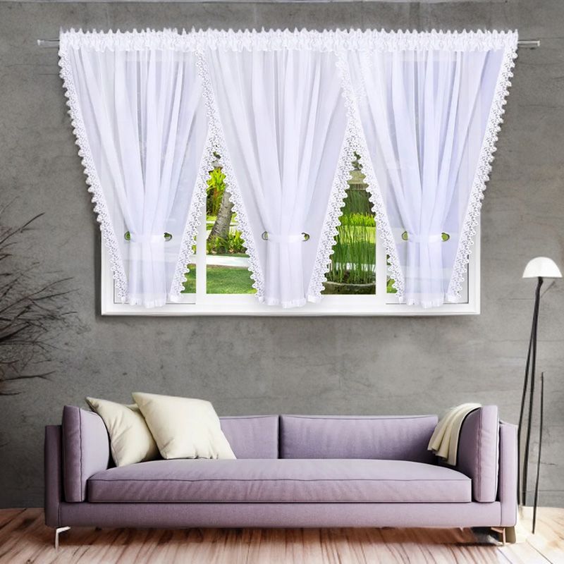 Romantyczna firana z gipiurą 600x180 cm