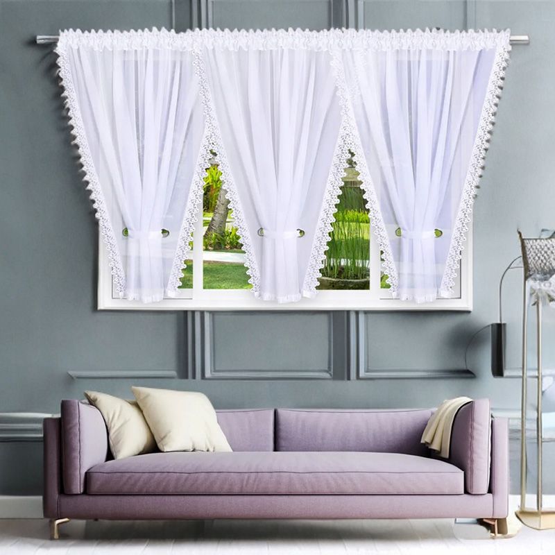 Romantyczna firana z gipiurą 600x180 cm