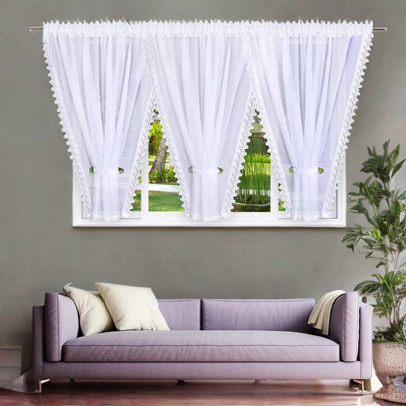 Nowoczesna firana z gipiurą 600x150 cm