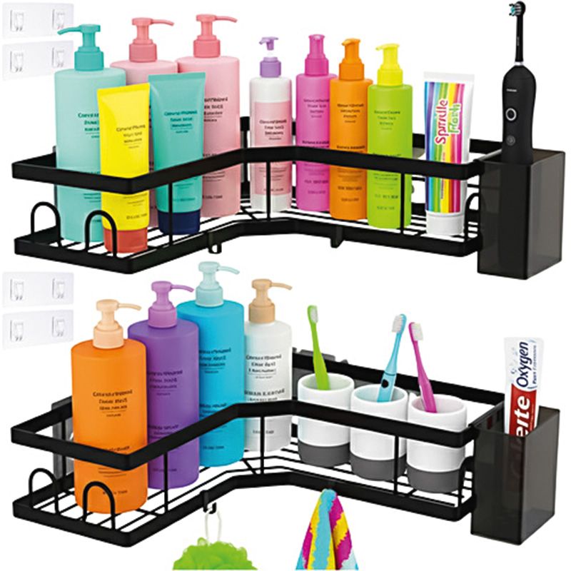 Zestaw 2 półek łazienkowych narożnych