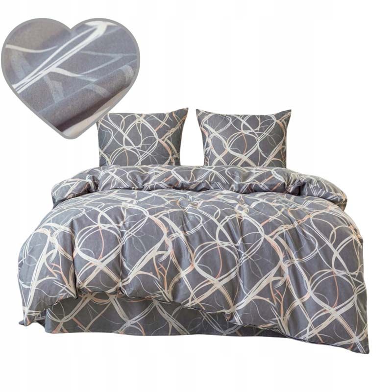 3-częściowy komplet pościeli z satynowej bawełny Zawijasy 200x160 cm