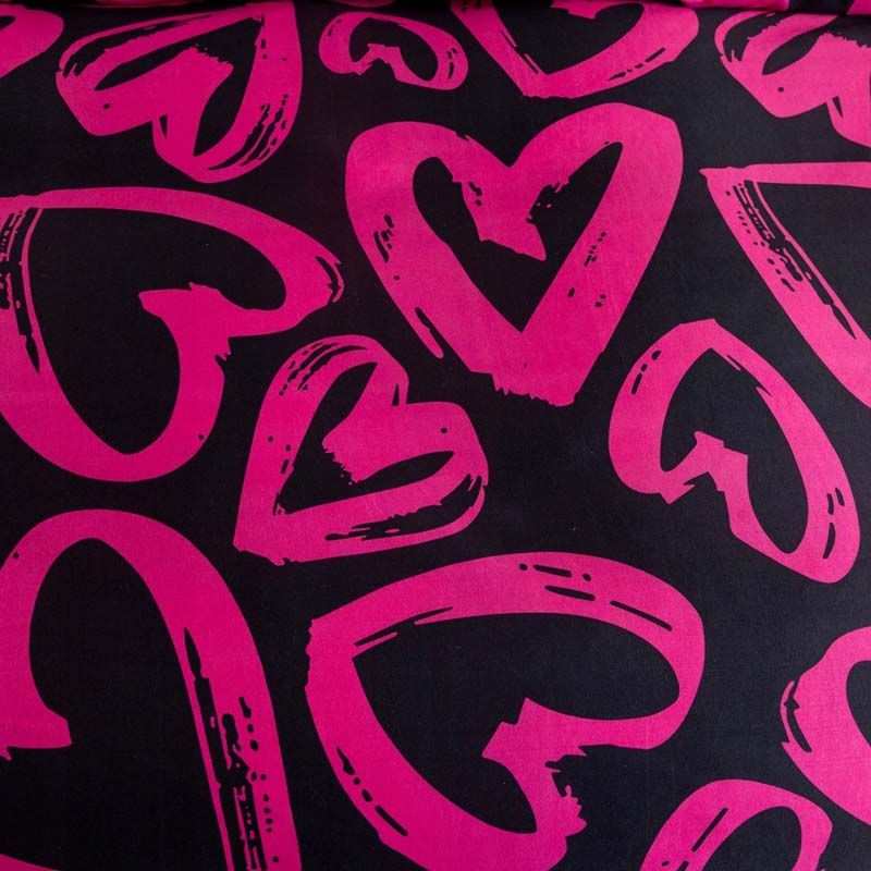 3-częściowy komplet pościeli z satynowej bawełny Serca 200x160 cm