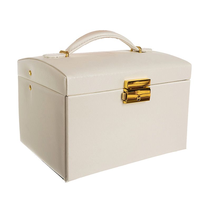 Satynowy kuferek na biżuterię z lusterkiem