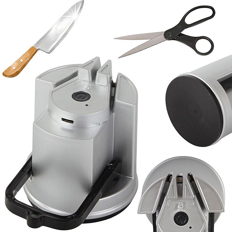 Elektryczna ostrzałka do noży i nożyczek z przyssawką