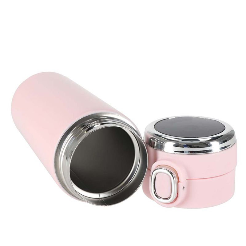 Różowy kubek termiczny z wyświetlaczem LED 420ml