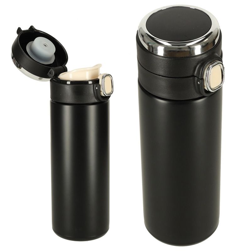 Czarny kubek termiczny z wyświetlaczem LED 420ml