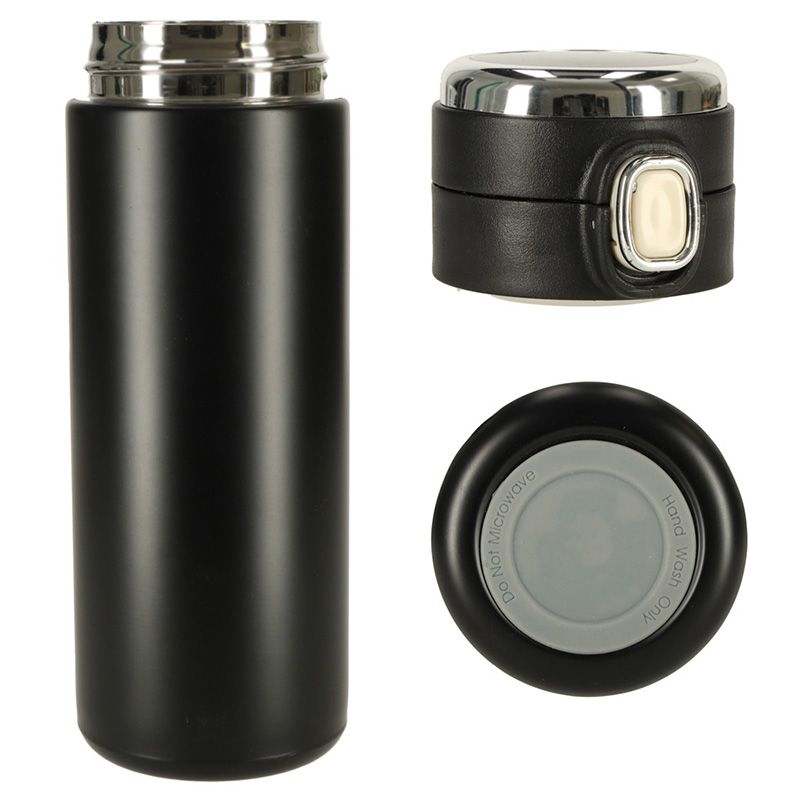 Czarny kubek termiczny z wyświetlaczem LED 420ml