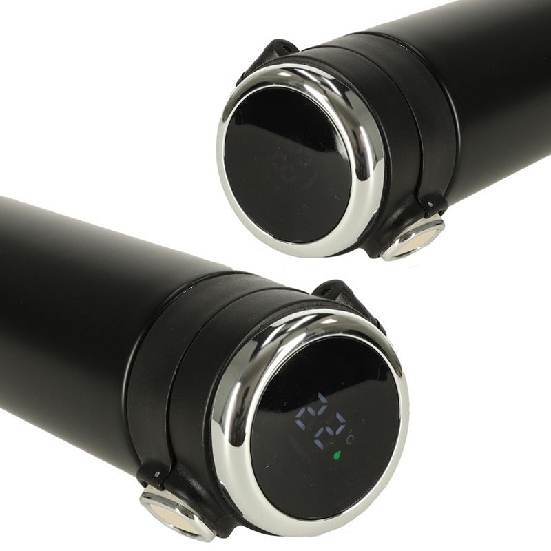 Czarny kubek termiczny z wyświetlaczem LED 420ml