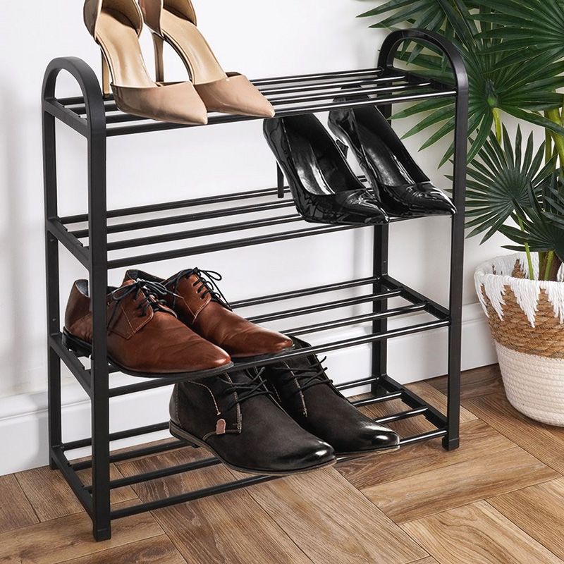 Regał na buty czarny 4-poziomowy