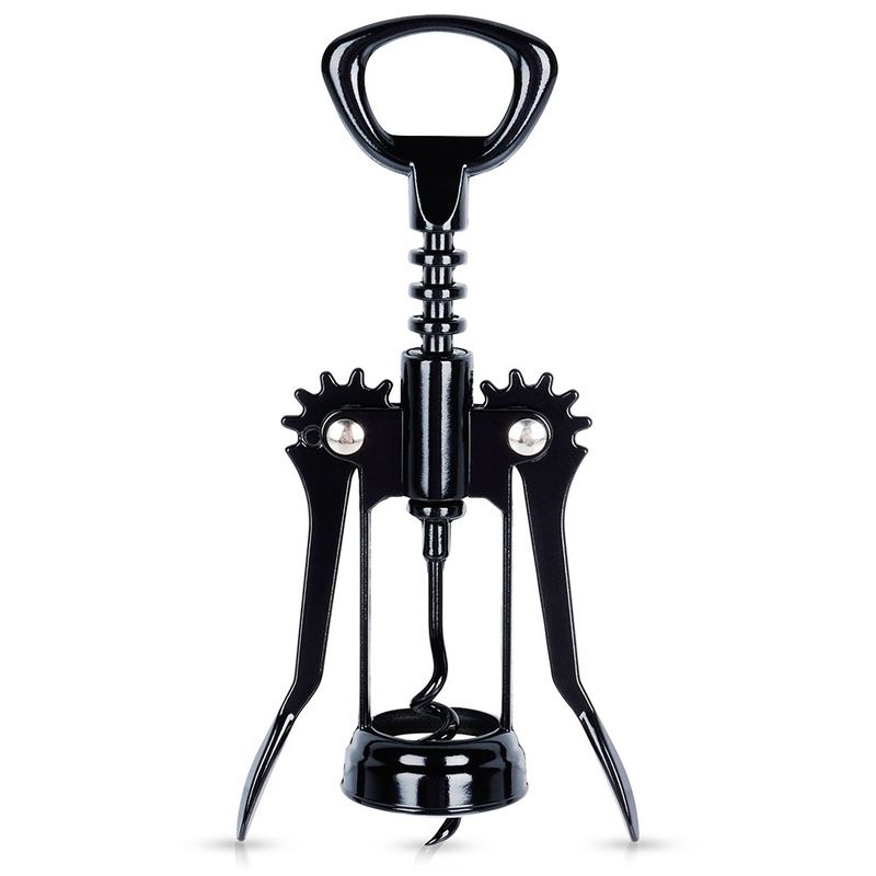 Korkociąg do wina metalowy czarny 16 cm
