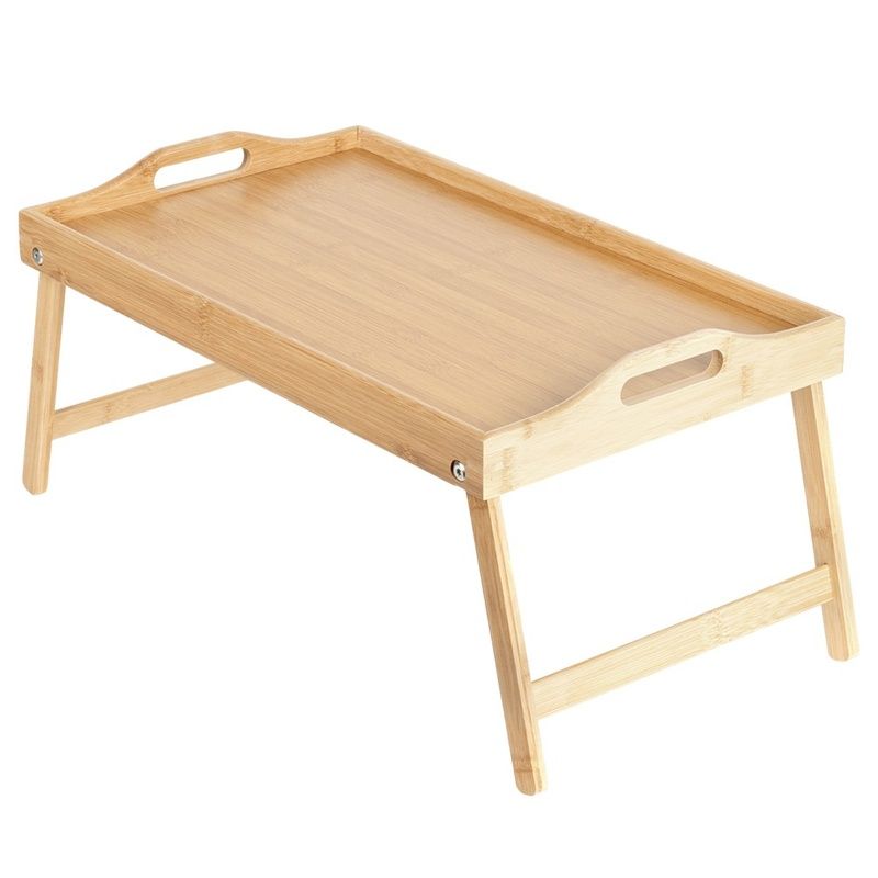 Stolik śniadaniowy bambusowy składany 2w1 50x30x24,5 cm