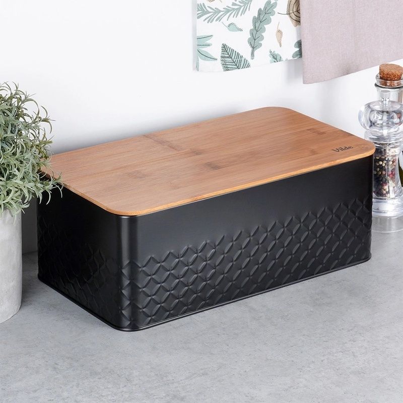 Chlebak metalowy z deską drewnianą - 2 w 1