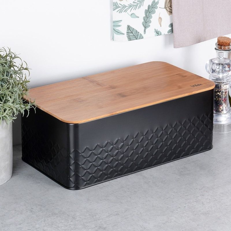 Chlebak metalowy z deską drewnianą - 2 w 1