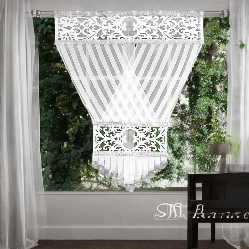 Panel okienny dekoracyjny z cyrkoniami woal 120x160cm