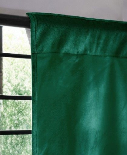 Zasłona glamour z weluru butelkowa zieleń 140x250cm na taśmie - 1szt.